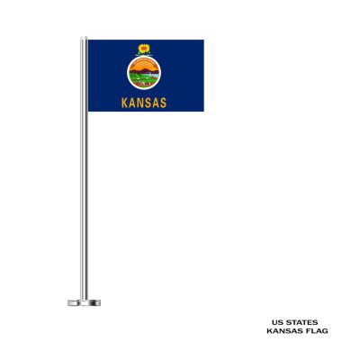 Kansas bayrağı, Kansas bayrağı, ABD eyaleti Kansas bayrağı, ABD, Kansas bayrağı.