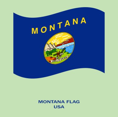Montana bayrağı, Montana bayrağı, Amerika Birleşik Devletleri Montana bayrağı, ABD, dalgalı Montana bayrağı.