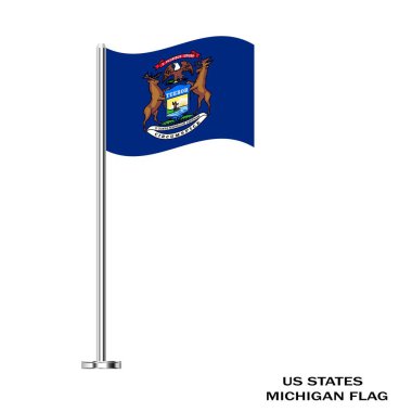 Michigan bayrağı, Michigan bayrağı, ABD eyaleti Michigan bayrağı, ABD, Michigan bayrağı.