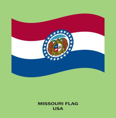 Missouri bayrağı, Missouri bayrağı, ABD eyaleti Missouri bayrağı, ABD, Missouri bayrağı dalgalı.
