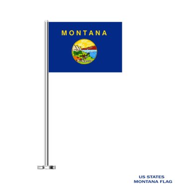 Montana Bayrağı, Montana Eyaleti Montana Bayrağı Illustration, ABD, Montana Masa Bayrağı.