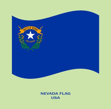 Nevada bayrağı, Nevada bayrağı, ABD eyaleti Nevada bayrağı, ABD, Nevada bayrağı dalgalı.