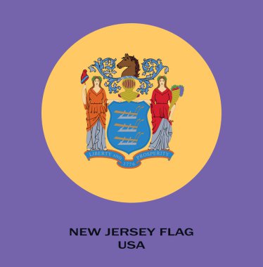 New Jersey bayrağı, New Jersey bayrağı, ABD eyaleti New Jersey bayrağı, ABD, New Jersey bayrağı.
