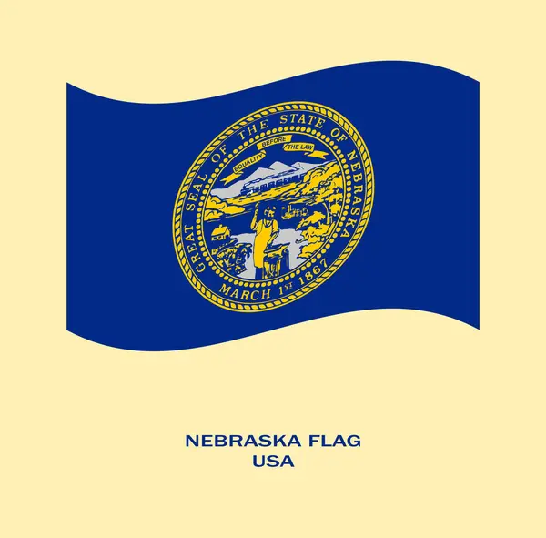 Nebraska Bayrağı, Nebraska Bayrağı, ABD devleti Nebraska Bayrağı İllüstrasyonu, ABD, Nebraska 'nın dalgalı bayrağı.