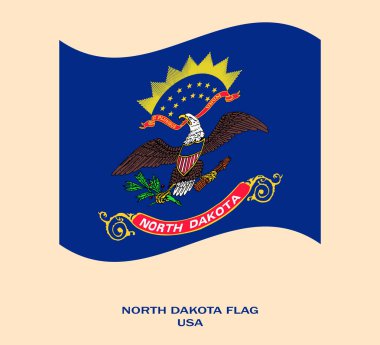Kuzey Dakota bayrağı, Kuzey Dakota bayrağı, Amerika Birleşik Devletleri Kuzey Dakota bayrağı, ABD, dalgalı bayrağı.