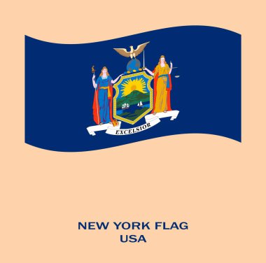 New York bayrağı, New York bayrağı, ABD bayrağı resmi, ABD, New York bayrağı dalgalı.