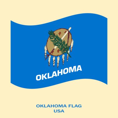 Oklahoma bayrağı, Oklahoma bayrağı, ABD eyaleti Oklahoma Flag Illustration, ABD, Oklahoma dalgalı bayrağı.