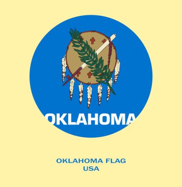 Oklahoma bayrağı, Oklahoma bayrağı, ABD eyaleti Oklahoma Flag Illustration, ABD, Oklahoma bayrağı.