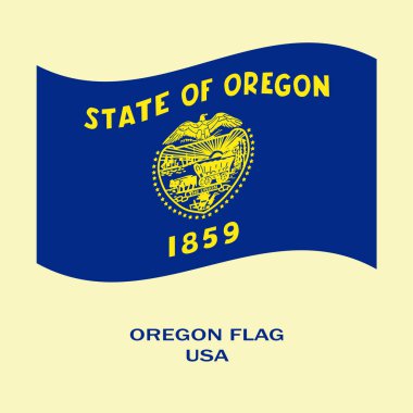 Oregon bayrağı, Oregon bayrağı, ABD eyaleti Oregon bayrağı, ABD, Oregon bayrağı dalgalı.