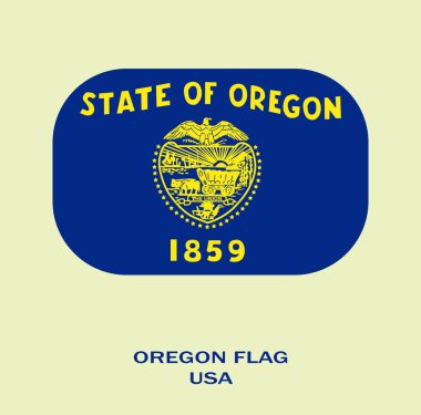 Oregon bayrağı, Oregon bayrağı, ABD eyaleti Oregon Flag Illustration, ABD, Oregon bayrağı yuvarlak köşeli.