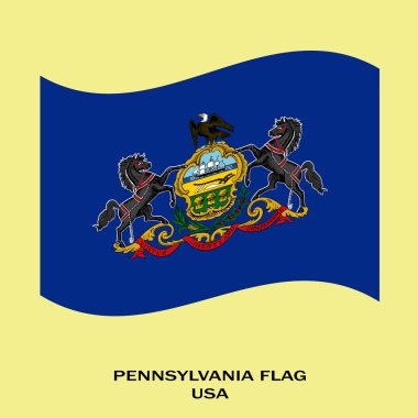 Pennsylvania, Pennsylvania Bayrağı, ABD Bayrağı Illustration, ABD, Pennsylvania 'nın dalgalı bayrağı.