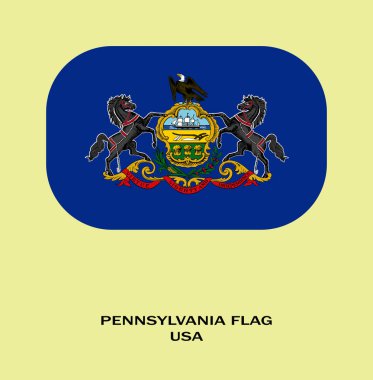 Pennsylvania, Pensilvanya Bayrağı, ABD Bayrağı Illustration, ABD, Pennsylvania 'nın yuvarlak köşe bayrağı.