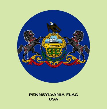 Pennsylvania, Pennsylvania Bayrağı, ABD Bayrağı Illustration, ABD, Pensilvanya bayrağı.