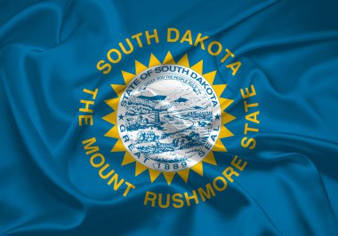 Güney Dakota bayrağı, Güney Dakota bayrağı, ABD eyaleti Güney Dakota Flag Illustration, ABD, Güney Dakota kumaş bayrağı.
