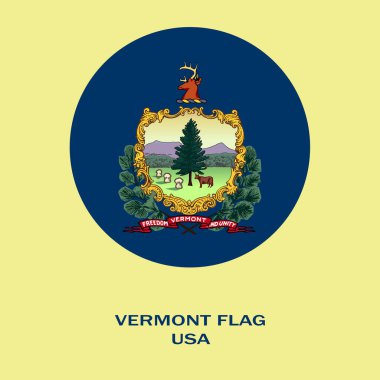 Vermont bayrağı, Vermont bayrağı, ABD eyaleti Vermont Flag Illustration, ABD, Vermont daire bayrağı.