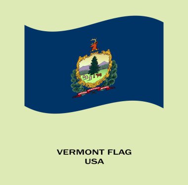 Vermont bayrağı, Vermont bayrağı, ABD eyaleti Vermont Flag Illustration, ABD, Vermont dalgalı bayrağı.