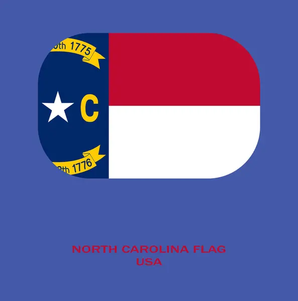 Flag of North Carolina, North Carolina Flag, USA state North Carolina Flag Illustration, USA, button style flag of North Carolina.