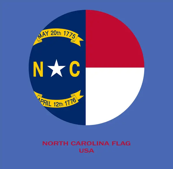 Flag of North Carolina, North Carolina Flag, USA state North Carolina Flag Illustration, USA, circle flag of North Carolina.