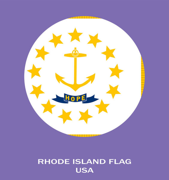 Flag of Rhode Island, Rhode Island Flag, USA state Rhode Island Flag Illustration, USA, circle flag of Rhode Island.