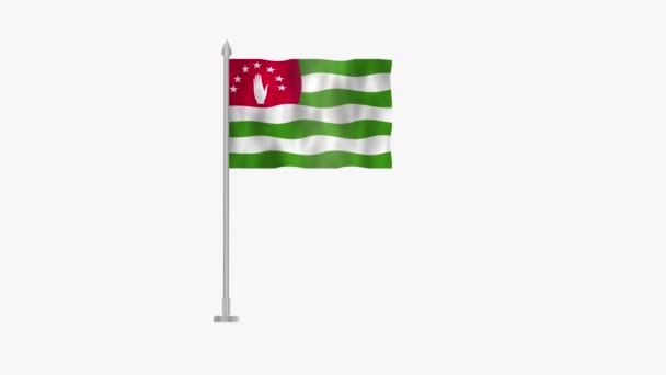 Bandera Abjasia Bandera Abjasia Pantalla Blanca Bandera Abjasia Animación Ondeando — Vídeos de Stock