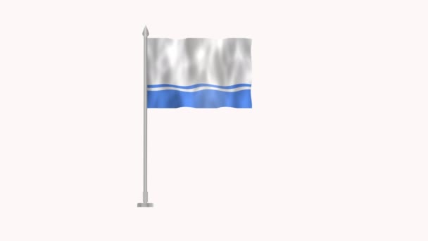 Altai Cumhuriyeti Bayrağı Beyaz Ekranda Altai Cumhuriyeti Nin Kutup Bayrağı — Stok video