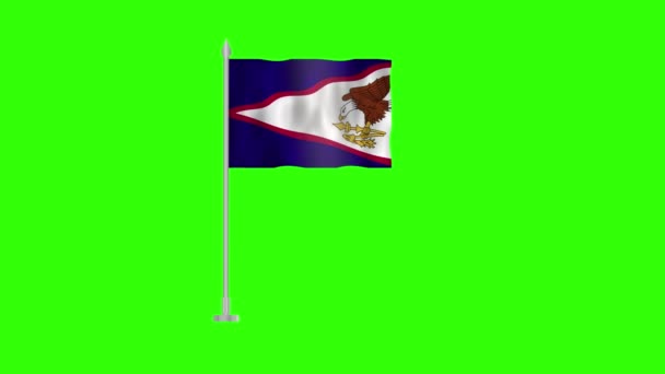 Прапор Американського Самоа Прапор Полюса Американського Самоа Клавіші Зеленого Екрану — стокове відео