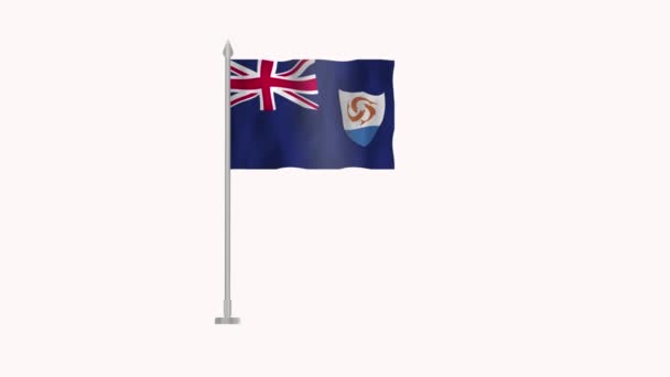 Bandeira Anguilla Bandeira Pole Anguilla Tela Branca Bandeira Animação Anguilla — Vídeo de Stock