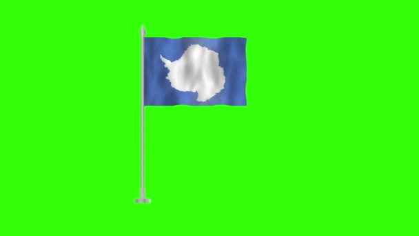 Bandeira Antártida Bandeira Pólo Antártida Tecla Croma Tela Verde Bandeira — Vídeo de Stock
