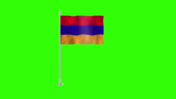 Bandeira Armênia Bandeira Polonesa Armênia Tecla Croma Tela Verde Bandeira — Vídeo de Stock