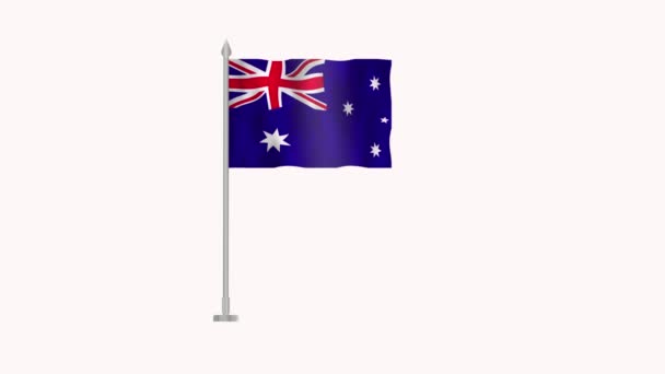 Флаг Австралии Флаг Австралии Белом Экране Флаг Австралии Анимации Размахивая — стоковое видео