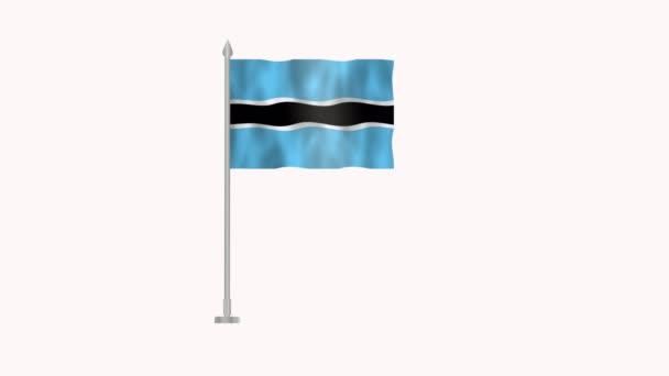 Vlag Van Botswana Vlag Van Botswana Wit Scherm Vlag Van — Stockvideo