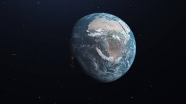 Yüksek çözünürlüklü bilgisayar tarafından oluşturulan Dünya Resmi, uzaydan oluşturulan yüksek kaliteli 3D görüntü. Dünya Resmi.