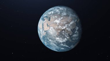 Yüksek çözünürlüklü bilgisayar tarafından oluşturulan Dünya Resmi, uzaydan oluşturulan yüksek kaliteli 3D görüntü. Dünya Resmi.
