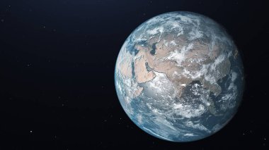 Yüksek çözünürlüklü bilgisayar tarafından oluşturulan Dünya Resmi, uzaydan oluşturulan yüksek kaliteli 3D görüntü. Dünya Resmi.