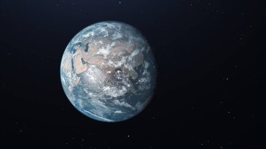 Yüksek çözünürlüklü bilgisayar tarafından oluşturulan Dünya Resmi, uzaydan oluşturulan yüksek kaliteli 3D görüntü. Dünya Resmi.