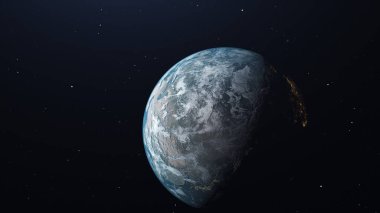 Yüksek çözünürlüklü bilgisayar tarafından oluşturulan Dünya Resmi, uzaydan oluşturulan yüksek kaliteli 3D görüntü. Dünya Resmi.