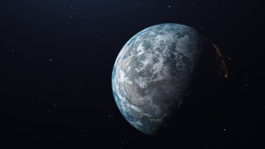 Yüksek çözünürlüklü bilgisayar tarafından oluşturulan Dünya Resmi, uzaydan oluşturulan yüksek kaliteli 3D görüntü. Dünya Resmi.