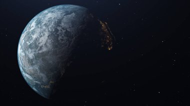 Yüksek çözünürlüklü bilgisayar tarafından oluşturulan Dünya Resmi, uzaydan oluşturulan Dünya 'nın yüksek kaliteli 3D görüntüsü.