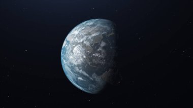 Yüksek çözünürlüklü bilgisayar tarafından oluşturulan Dünya Resmi, uzaydan oluşturulan Dünya 'nın yüksek kaliteli 3D görüntüsü.