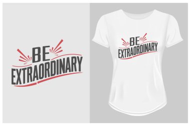 T-shirt şablon elementi için güçlü motivasyonel tipografi illüstrasyon vektörü