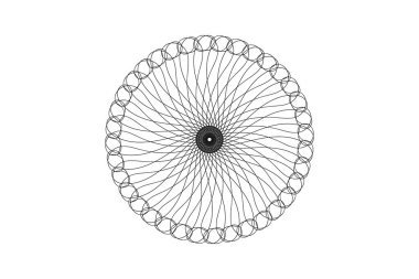Soyut Siyah Çizgi Yuvarlak Tasarım Sarmal Mandala İllüzyon Çemberi beyaz zemin