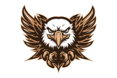 Kartal başlı siluet vektör çizimi