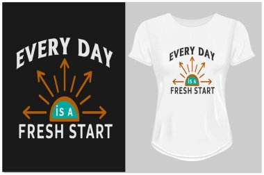 T-shirt şablon elementi için güçlü motivasyonel tipografi illüstrasyon vektörü