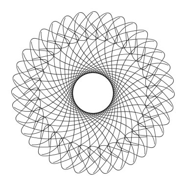 Geometrik dairesel tasarım. Dairesel ikon, soyut şekil. Konsantrasyon. Mandala, mandala, mandala geometrik, eşmerkezli eşmerkezli motif çizimi