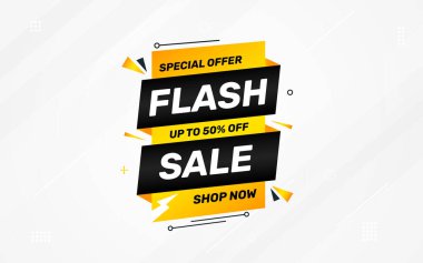 Flaş Satış Banner vektör şablonu. İndirimli etiket vektör grafik ögesi. Price etiket promosyon tasarımı. Ürün indirimi festivali arka plan koleksiyonu. Süper teklif tanıtım afişi.