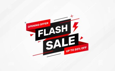 Flaş Satış Banner vektör şablonu. İndirimli etiket vektör grafik ögesi. Price etiket promosyon tasarımı. Ürün indirimi festivali arka plan koleksiyonu. Süper teklif tanıtım afişi.