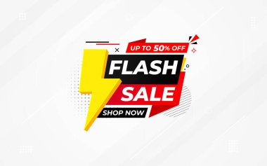 Flaş Satış Banner vektör şablonu. İndirimli etiket vektör grafik ögesi. Price etiket promosyon tasarımı. Ürün indirimi festivali arka plan koleksiyonu. Süper teklif tanıtım afişi.