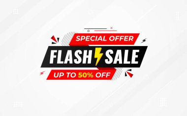 Flaş Satış Banner vektör şablonu. İndirimli etiket vektör grafik ögesi. Price etiket promosyon tasarımı. Ürün indirimi festivali arka plan koleksiyonu. Süper teklif tanıtım afişi.