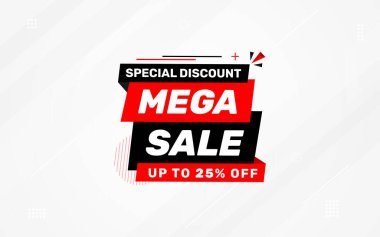 Mega satış afişi indirimli arka plan şablonu soyut vektörü. Özel promosyon tasarımı. Web ya da sosyal medya için büyük satış afişi tasarımı, indirimli özel teklif.