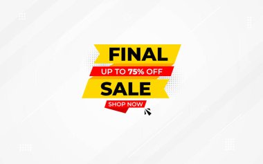 Son satış afişi şablon tasarımı, özel teklif son satış, sınırlı satış etiketi. Pazarlama, perakende, mağaza, dükkan, çevrimiçi mağaza veya web sitesi için nihai indirim şablonu.